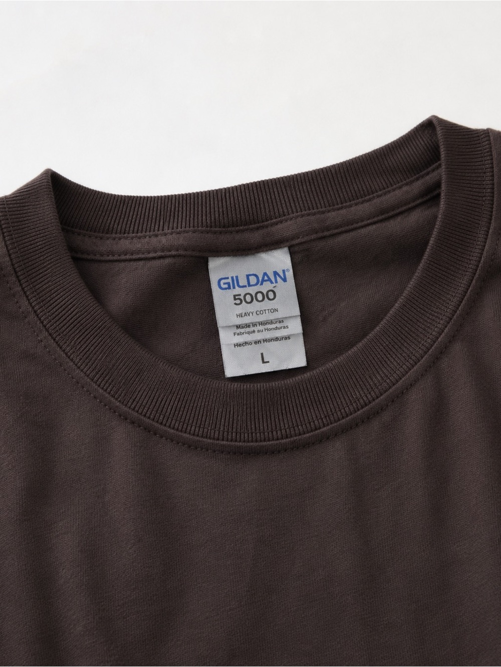 Gildan Chocolate Brown Crewneck Tee - Picture 3 of 4